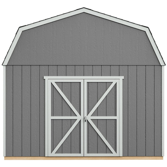 Handy Home Products Hudson 12×16 Do-it-Yourself Wooden Storage Shed Brown Without Floor